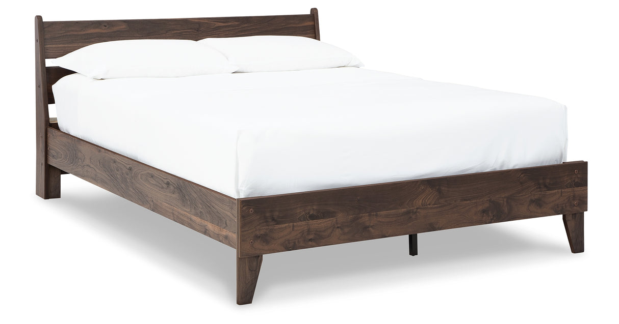 Calverson Mocha Queen Platform Bed from Ashley - Luna Furniture