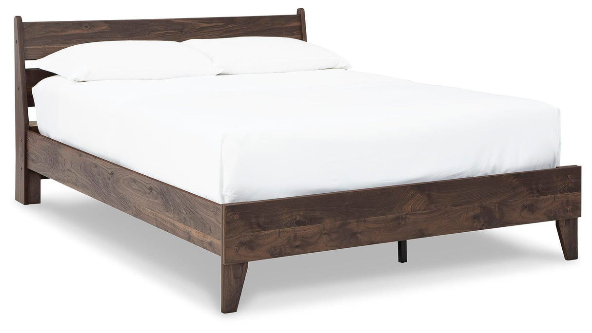 Calverson Mocha Queen Platform Bed from Ashley - Luna Furniture