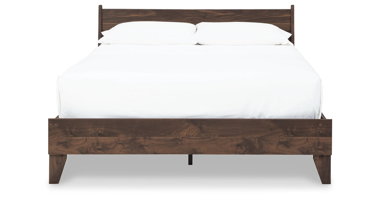 Calverson Mocha Queen Platform Bed from Ashley - Luna Furniture