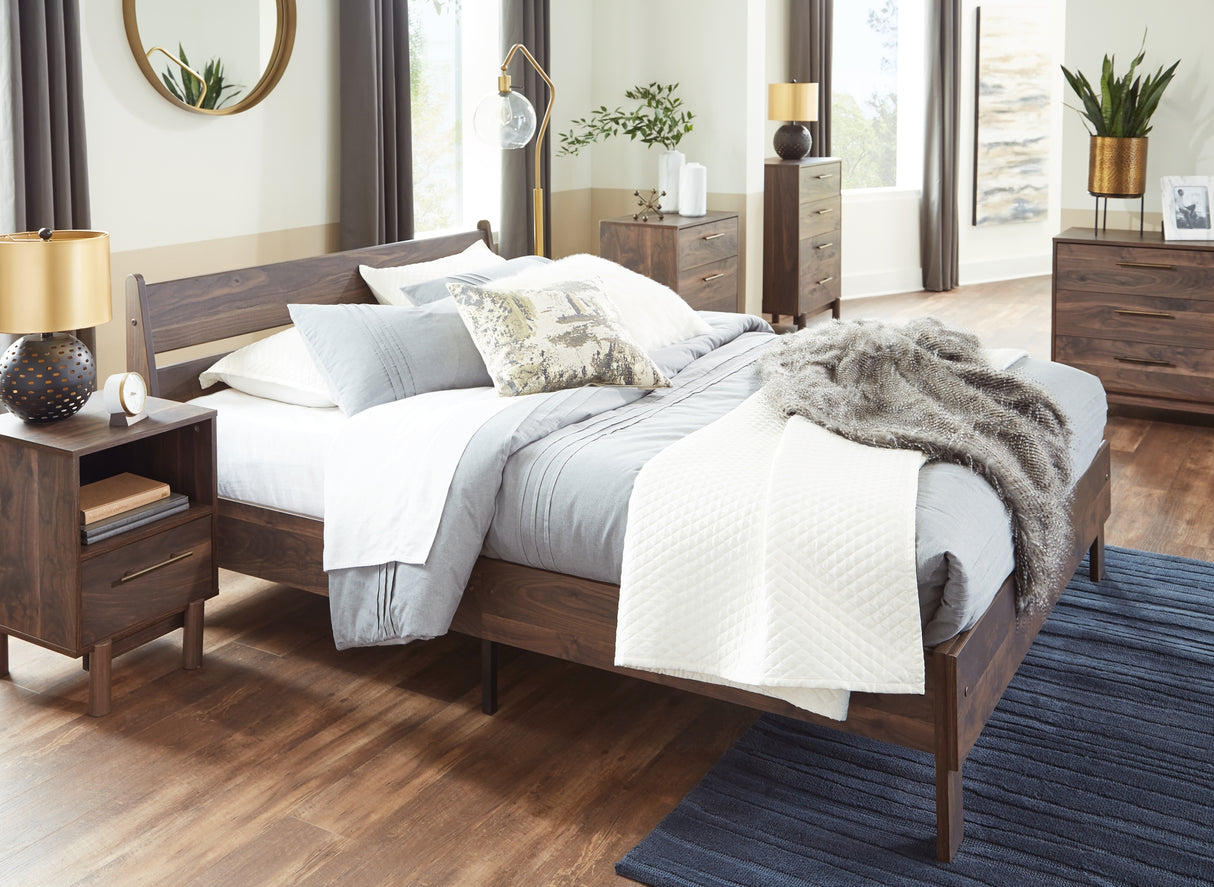 Calverson Mocha Queen Platform Bed from Ashley - Luna Furniture