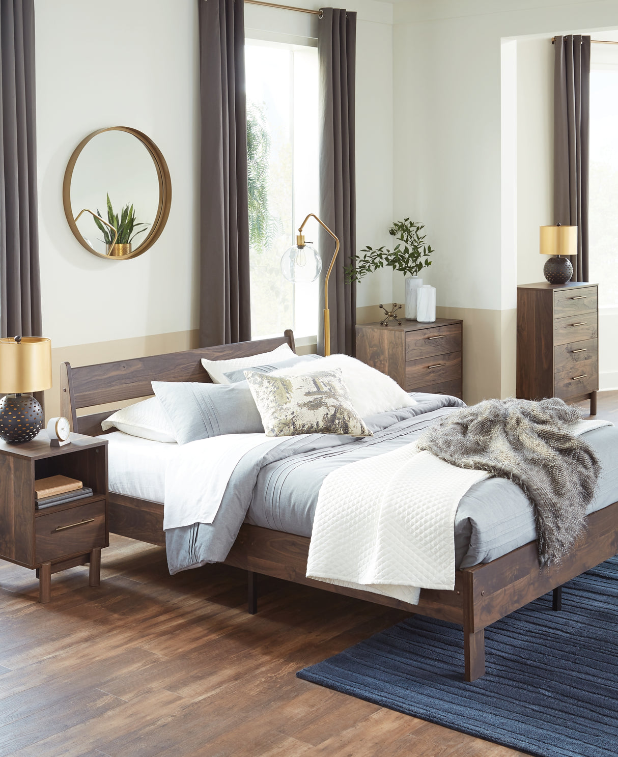 Calverson Mocha Queen Platform Bed from Ashley - Luna Furniture