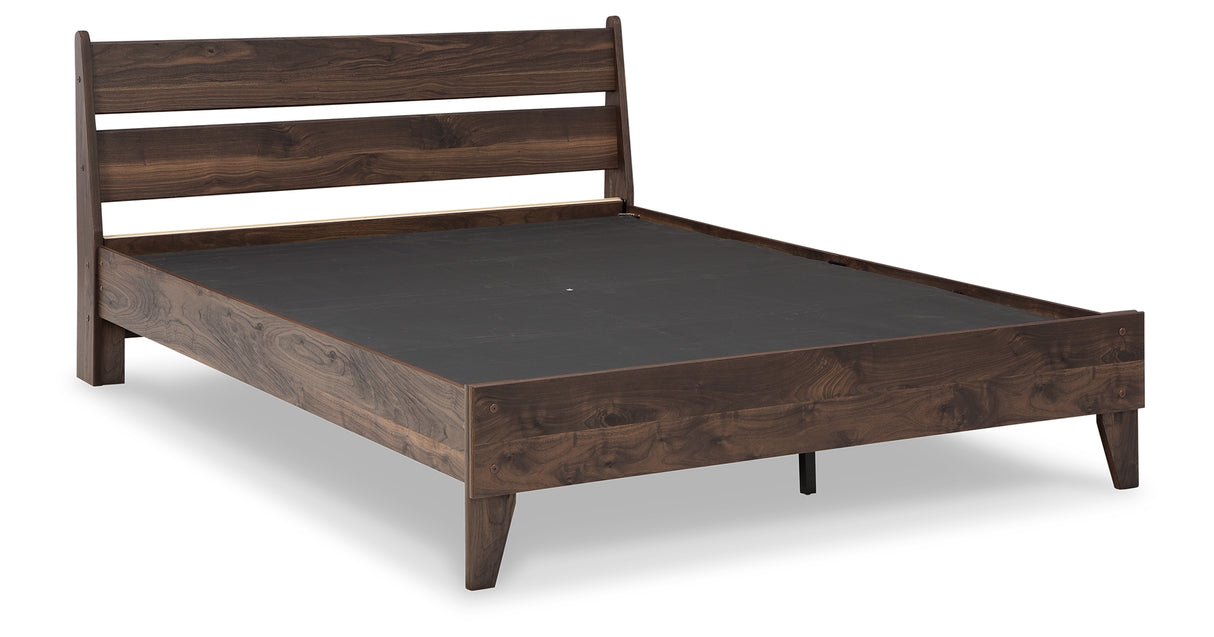 Calverson Mocha Queen Platform Bed from Ashley - Luna Furniture