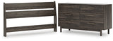 Calverson Mocha Queen Panel Headboard with Dresser from Ashley Furniture - Luna Furniture