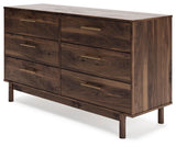 Calverson Mocha Queen Panel Platform Bed with Dresser and Nightstand from Ashley Furniture - Luna Furniture