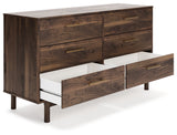 Calverson Mocha Queen Panel Platform Bed with Dresser and Nightstand from Ashley - Luna Furniture