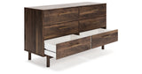 Calverson Mocha Queen Panel Headboard with Dresser, Chest and Nightstand from Ashley Furniture - Luna Furniture