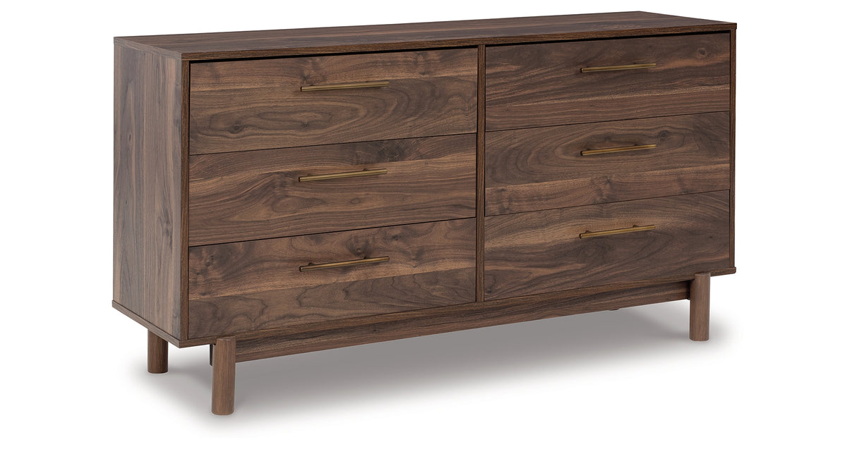 Calverson Mocha Queen Panel Headboard with Dresser and 2 Nightstands from Ashley Furniture - Luna Furniture