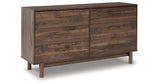 Calverson Mocha Queen Panel Headboard with Dresser, Chest and Nightstand from Ashley Furniture - Luna Furniture