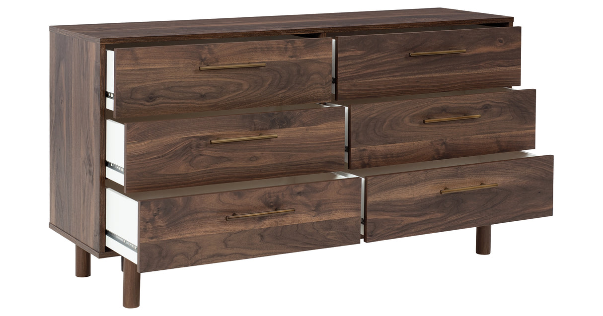 Calverson Mocha Full Panel Headboard with Dresser, Chest and Nightstand from Ashley - Luna Furniture