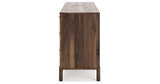 Calverson Mocha Queen Panel Headboard with Dresser and 2 Nightstands from Ashley Furniture - Luna Furniture