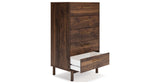 Calverson Mocha Full Panel Headboard with Dresser, Chest and Nightstand from Ashley - Luna Furniture
