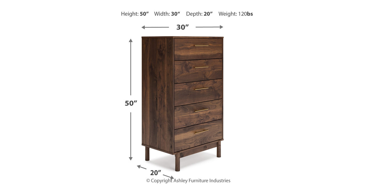 Calverson Mocha Full Panel Headboard with Dresser, Chest and Nightstand from Ashley - Luna Furniture