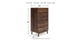 Calverson Mocha Full Panel Headboard with Dresser, Chest and Nightstand from Ashley - Luna Furniture