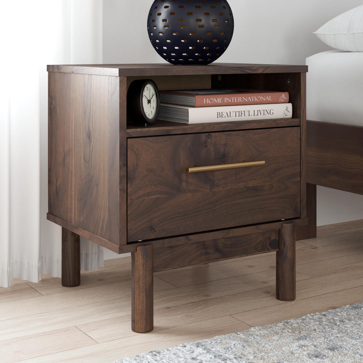 Calverson Mocha Nightstand from Ashley - Luna Furniture