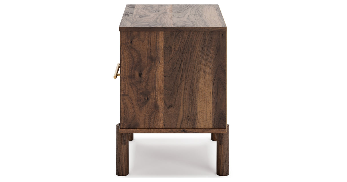 Calverson Mocha Queen Panel Headboard with Dresser and 2 Nightstands from Ashley Furniture - Luna Furniture