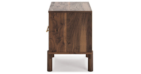Calverson Mocha Queen Panel Headboard with Dresser and 2 Nightstands from Ashley Furniture - Luna Furniture