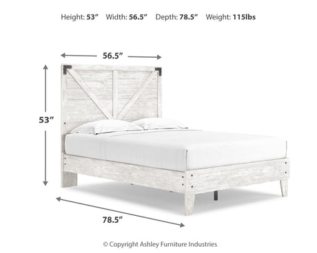 Shawburn Full Platform Bed with Dresser, Chest and Nightstand in White/Dark Charcoal Gray from Ashley Furniture - Luna Furniture