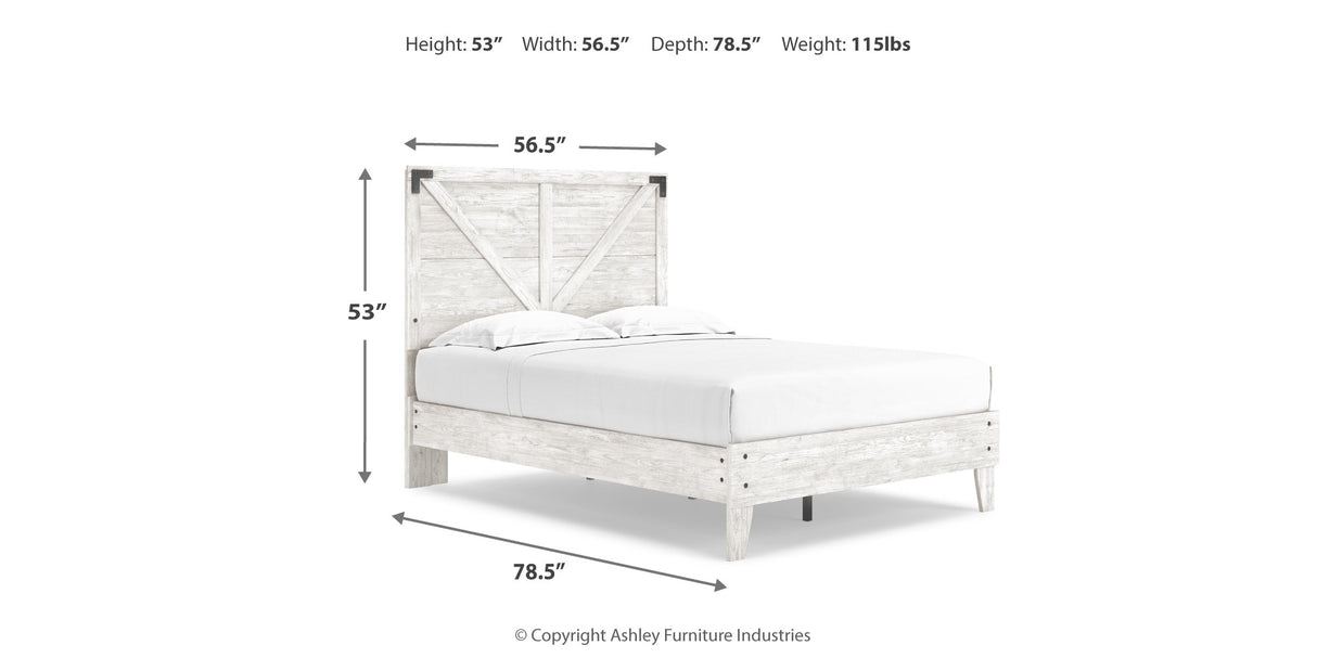 Shawburn White/Brown Full Panel Bed with Chest from Ashley - Luna Furniture