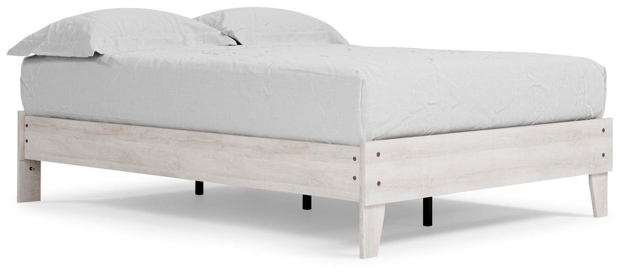 Shawburn Whitewash Full Platform Base Bed from Ashley Furniture - Luna Furniture