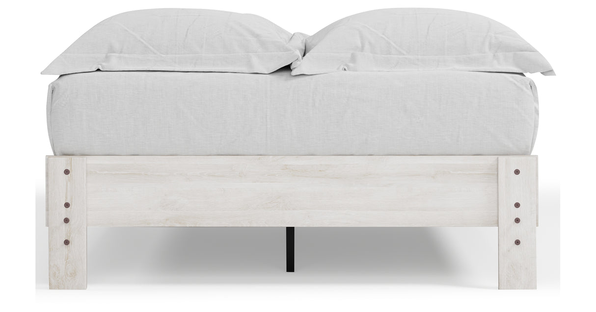 Shawburn Full Platform Bed with Dresser in Whitewash from Ashley Furniture - Luna Furniture