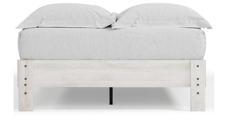 Shawburn Full Platform Bed with Dresser in Whitewash from Ashley - Luna Furniture