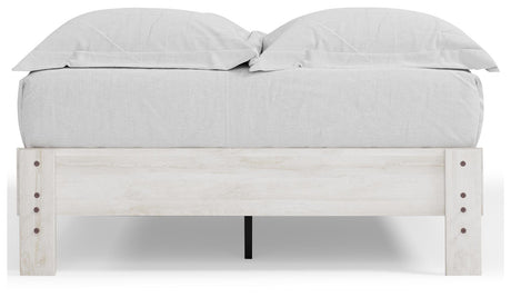 Shawburn Whitewash Full Platform Base Bed from Ashley Furniture - Luna Furniture