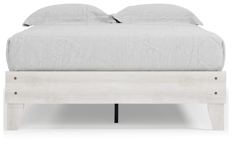 Shawburn Full Platform Bed with 2 Nightstands in Whitewash from Ashley Furniture - Luna Furniture