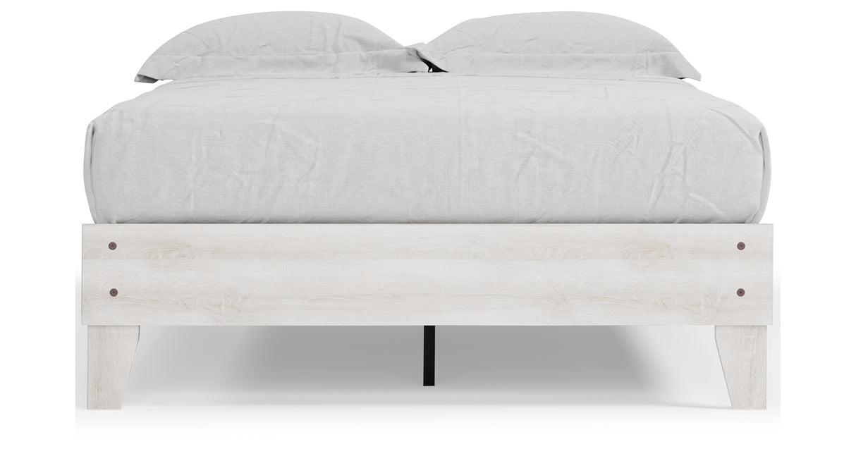 Shawburn Full Platform Bed with Dresser in Whitewash from Ashley Furniture - Luna Furniture