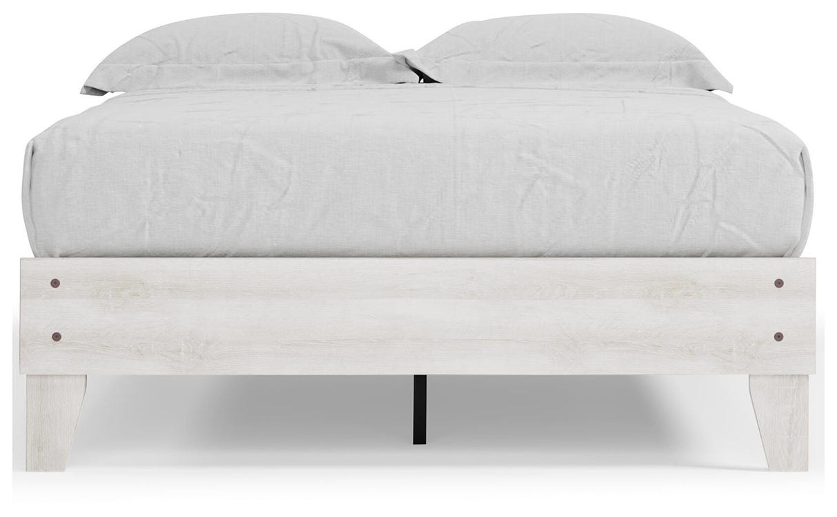 Shawburn Whitewash Full Platform Base Bed from Ashley Furniture - Luna Furniture