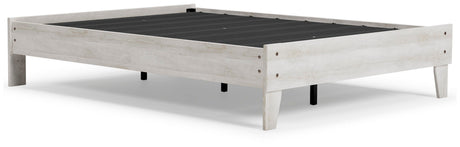 Shawburn Whitewash Full Platform Base Bed from Ashley Furniture - Luna Furniture