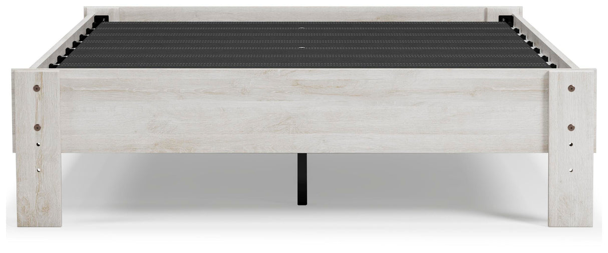 Shawburn Whitewash Full Platform Base Bed from Ashley Furniture - Luna Furniture