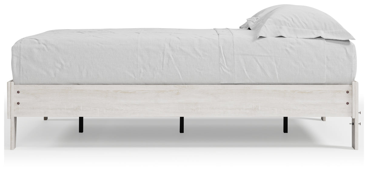 Shawburn Full Platform Bed with 2 Nightstands in Whitewash from Ashley - Luna Furniture