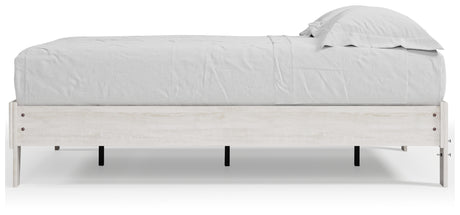 Shawburn Full Platform Bed with 2 Nightstands in Whitewash from Ashley Furniture - Luna Furniture