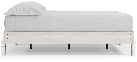Shawburn Full Platform Bed with 2 Nightstands in Whitewash from Ashley Furniture - Luna Furniture