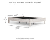 Shawburn Full Platform Bed with 2 Nightstands in Whitewash from Ashley - Luna Furniture