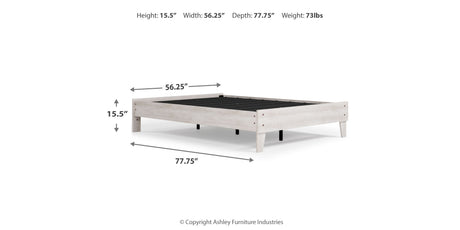 Shawburn Full Platform Bed with Dresser and 2 Nightstands in Whitewash from Ashley Furniture - Luna Furniture