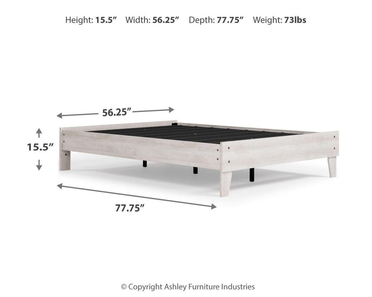Shawburn Whitewash Full Platform Base Bed from Ashley Furniture - Luna Furniture