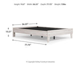 Shawburn Whitewash Full Platform Base Bed from Ashley Furniture - Luna Furniture