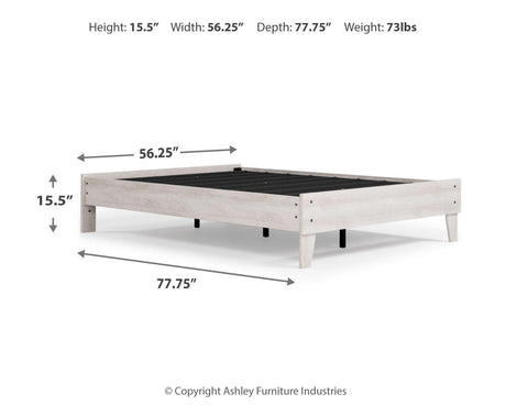 Shawburn Whitewash Full Platform Base Bed from Ashley Furniture - Luna Furniture
