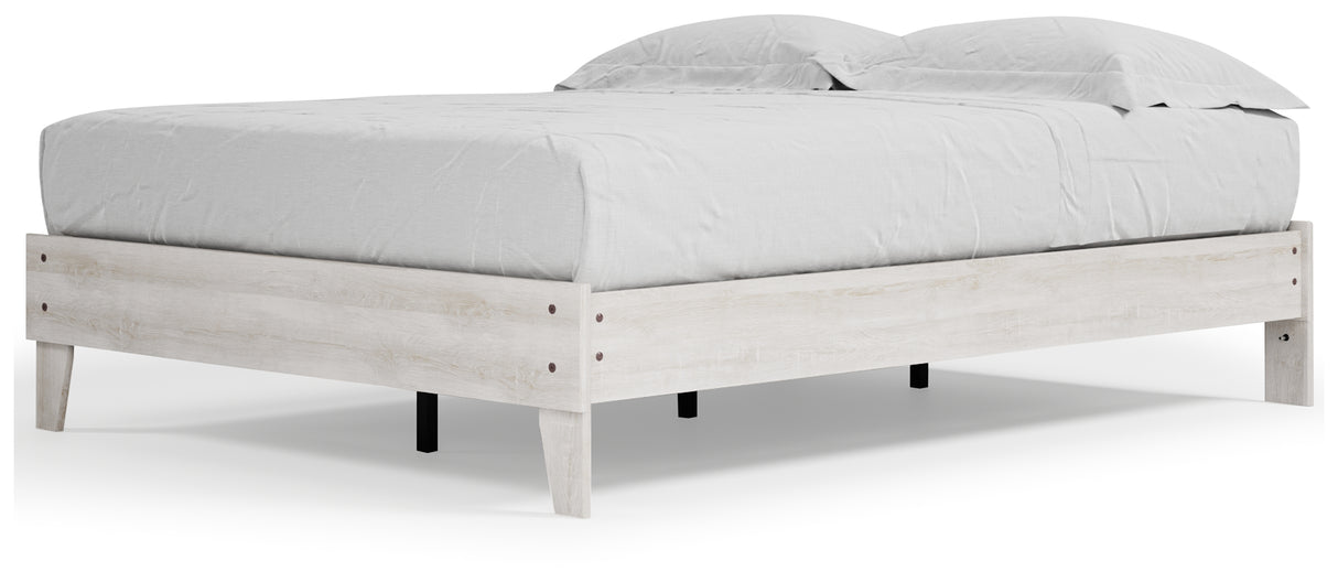 Shawburn Whitewash Queen Platform Base Bed from Ashley - Luna Furniture