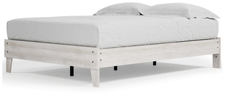 Shawburn Whitewash Queen Platform Base Bed from Ashley Furniture - Luna Furniture