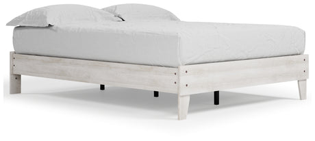 Shawburn Whitewash Queen Platform Base Bed from Ashley Furniture - Luna Furniture