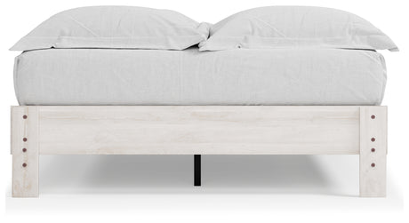Shawburn Whitewash Queen Platform Base Bed from Ashley Furniture - Luna Furniture