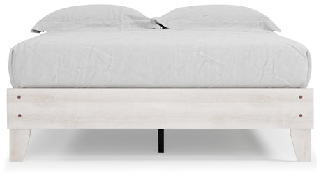 Shawburn Whitewash Queen Platform Base Bed from Ashley Furniture - Luna Furniture