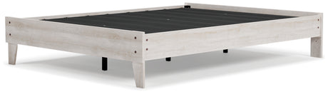 Shawburn Whitewash Queen Platform Base Bed from Ashley Furniture - Luna Furniture