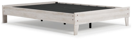Shawburn Whitewash Queen Platform Base Bed from Ashley Furniture - Luna Furniture