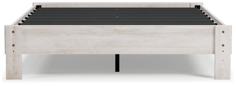 Shawburn Whitewash Queen Platform Base Bed from Ashley Furniture - Luna Furniture