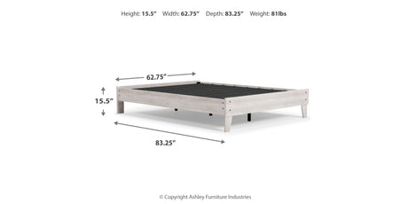 Shawburn Queen Platform Bed with Dresser and 2 Nightstands in Whitewash from Ashley Furniture - Luna Furniture