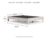Shawburn Queen Platform Bed with Mattress in Whitewash from Ashley Furniture - Luna Furniture