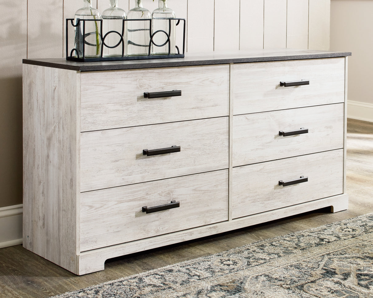 Shawburn Whitewash/Charcoal Gray Dresser from Ashley Furniture - Luna Furniture